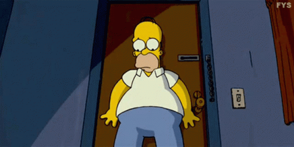 Scared Homer Simpson Shrug GIF