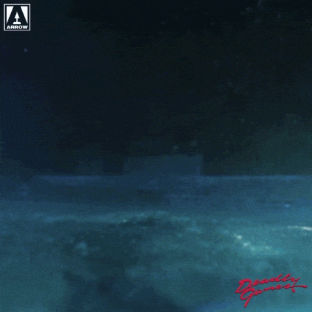 Scared Lady Drowns In Ocean GIF