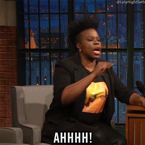 Scared Leslie Jones Ahhh GIF
