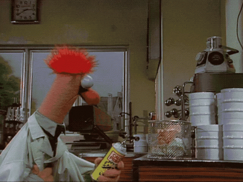 Scared Of Fire Beaker Muppets GIF