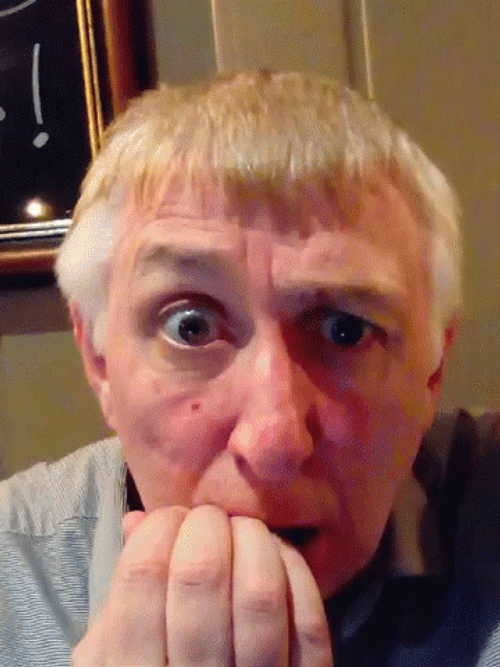 Scared Old Man Nail Biting GIF