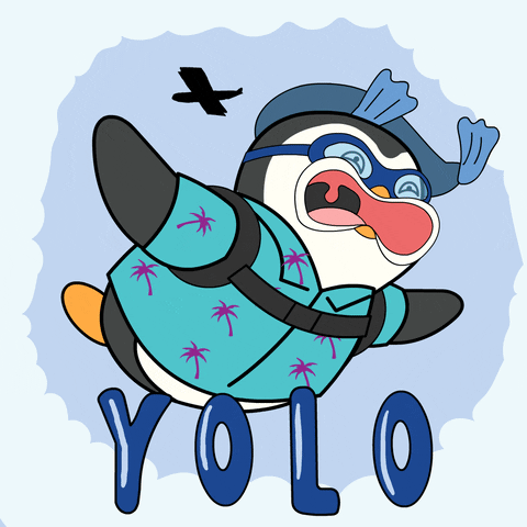 Scared Penguin Skydiving Yolo GIF