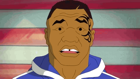 Scared Reaction Mike Tyson Animated Series GIF