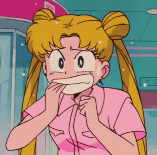 Scared Sailor Moon Nail Biting GIF