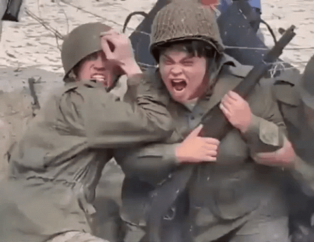 Scared Soldiers In War GIF 