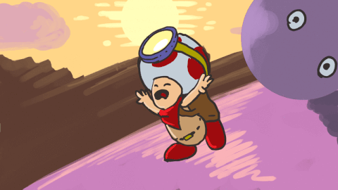 Scared Toad Running GIF