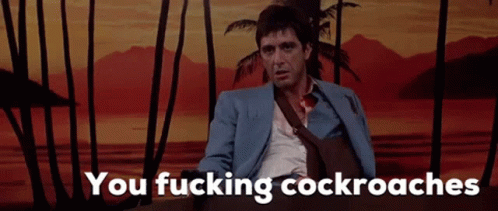Scarface You Fucking Cockroaches GIF