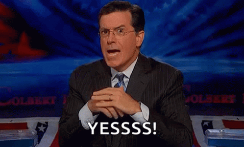 Scaring Plotting Stephen Colbert GIF