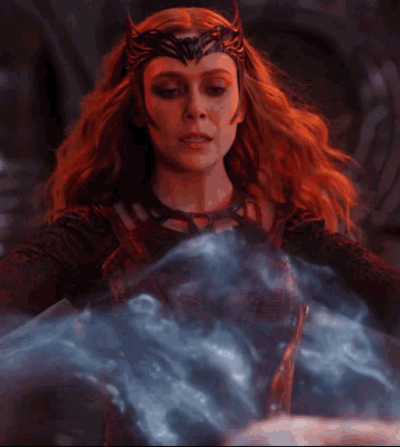 Scarlet Witch Blue Magic GIF