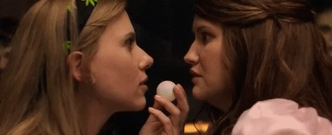 Scarlett Johansson Rough Kiss Game GIF