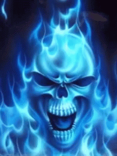 Scary Alternating Skull GIF