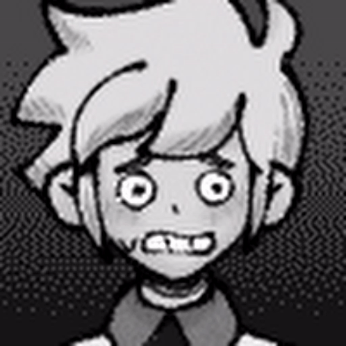Scary Cartoon Character In Black And White With Big Eyes GIF
