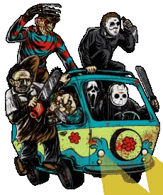Scary Characters Riding Mystery Machine