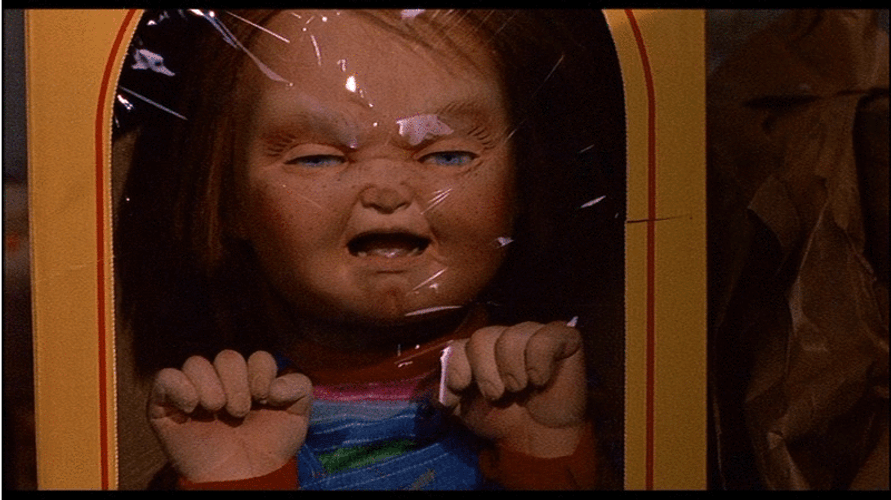 Scary Chucky Getting Out GIF