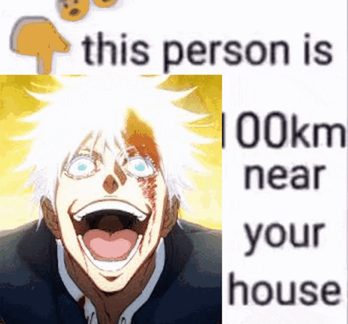 Scary Gojo Getting Near You Meme GIF