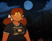 Scary Halloween Headless Girl Cartoon GIF