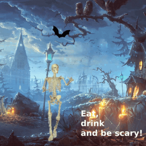 Scary Halloween Skeleton Dance GIF