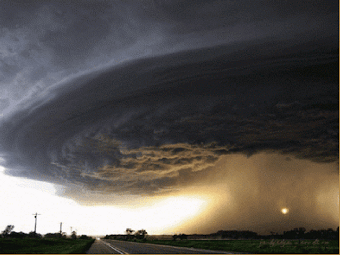 Scary Hurricane Stormy Clouds Formation GIF