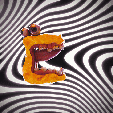 Scary Letter Big E GIF