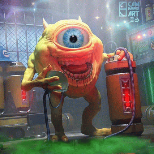 Scary Look Mike Wazowski Meme GIF
