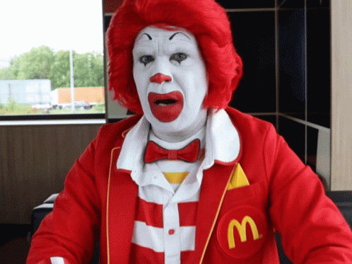 Scary Mcdonalds Clown Thumbs Down GIF