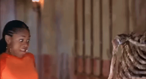 Scary Movie 2 Brenda Tripping Skeleton GIF