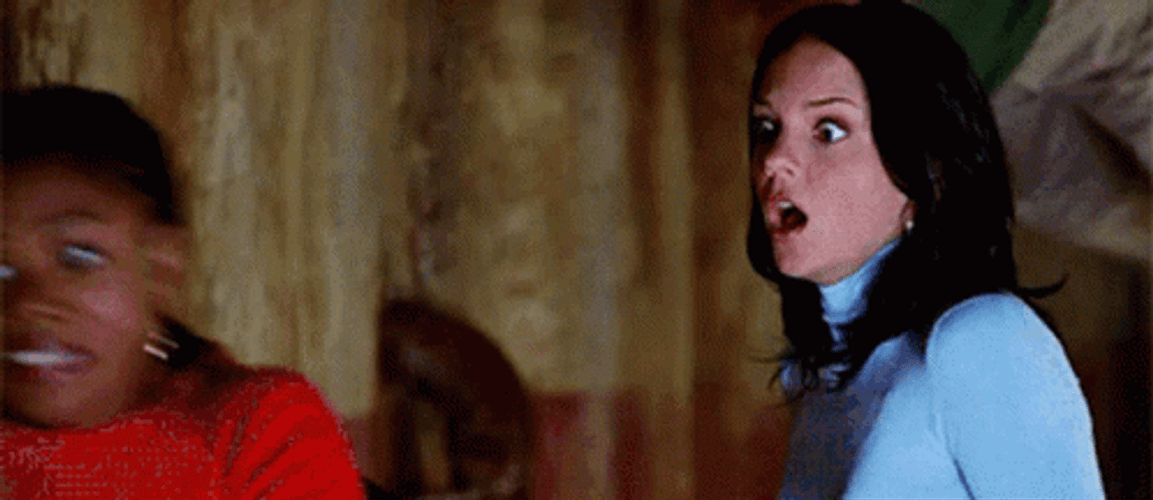 Scary Movie Surprised Nervous Reaction Anna Faris GIF
