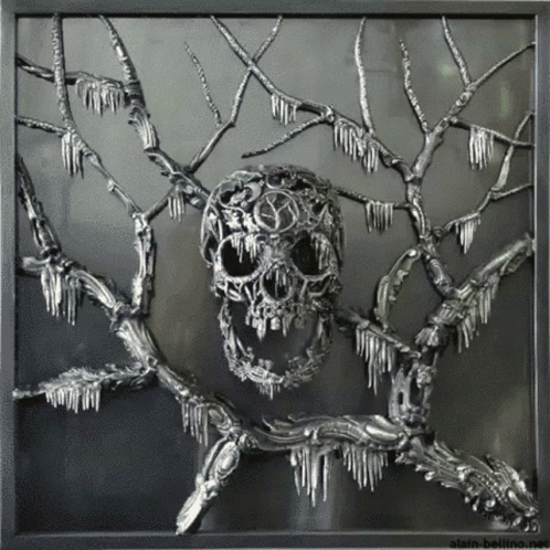 Scary Skull 4 Season Art Frame GIF