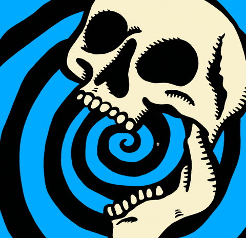 Scary Skull Art GIF