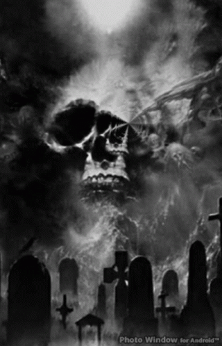 Scary Skull Gothic Fournier Cemetery GIF