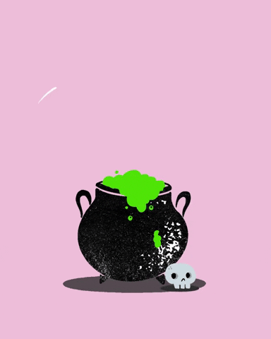 Scary Skull Jumping Art GIF