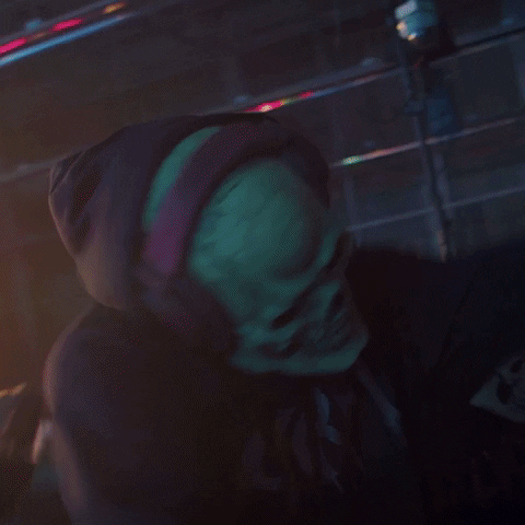 Scary Skull Partying GIF