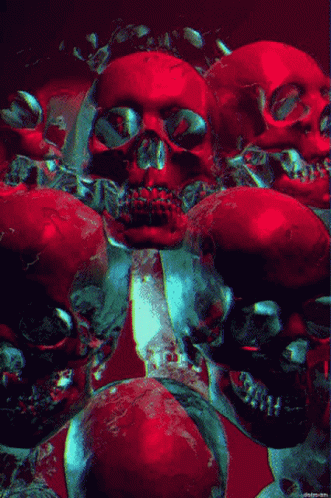 Scary Skull Red Collection GIF