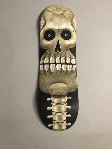 Scary Skull Skateboard GIF