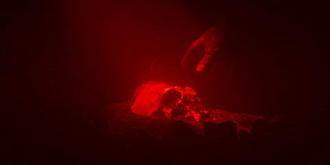 Scary Skull Under Bloody Water GIF