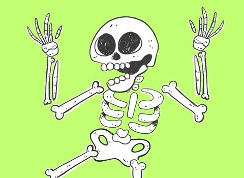 Scary Skull Waiving GIF