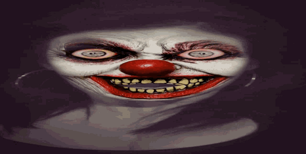 Scary Smiling Lady Clown GIF