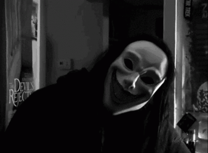 Scary Smiling Mask Man GIF