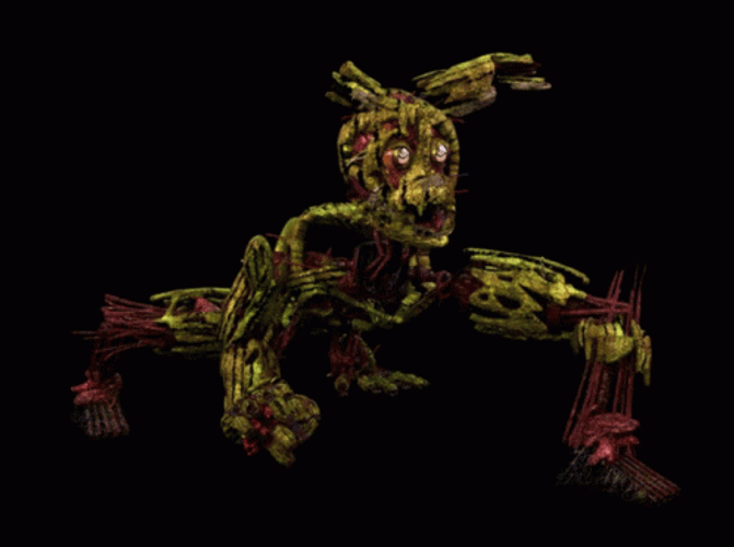 Scary Springtrap Crawling Horror Video Game GIF