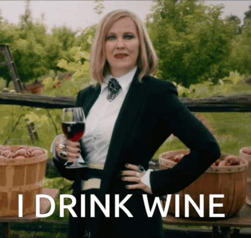 Schitt's Creek Moira Rose I Drink Wine GIF