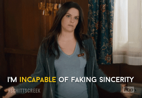 Schitt's Creek Emily Hampshire Incapable Of Faking Sincerity GIF