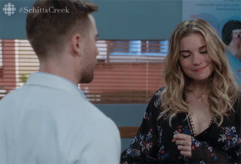 Schitt's Creek Man And Woman Talking GIF