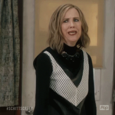 Schitt's Creek Moira Rose Saying Courage GIF
