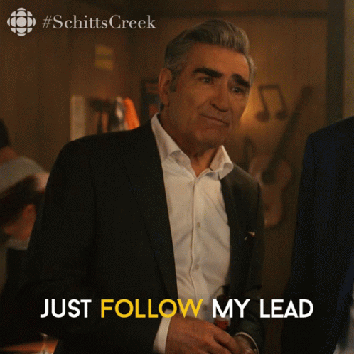 Schitts Creek Man Says Just Follow My Lead GIF