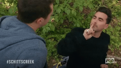 Schittscreek Man Covering Mouth GIF
