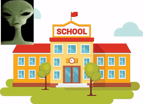 School Building with Alien