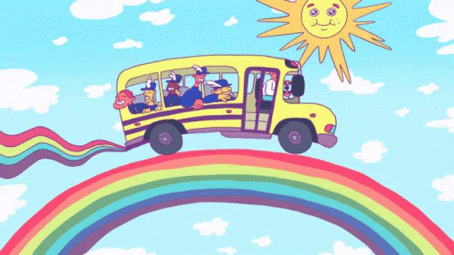School Bus Animation GIF