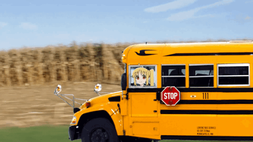 School Bus Blue Bird Vision GIF