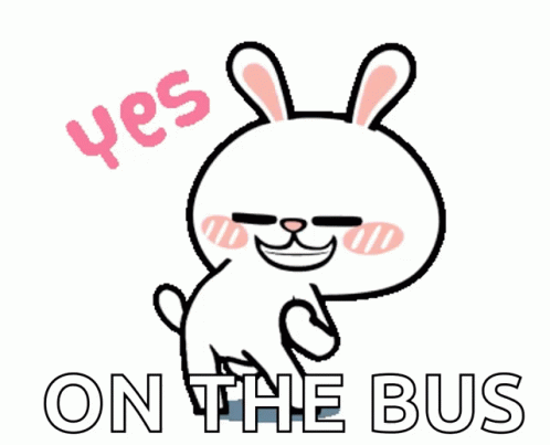 School Bus Cute Bunny Yes GIF