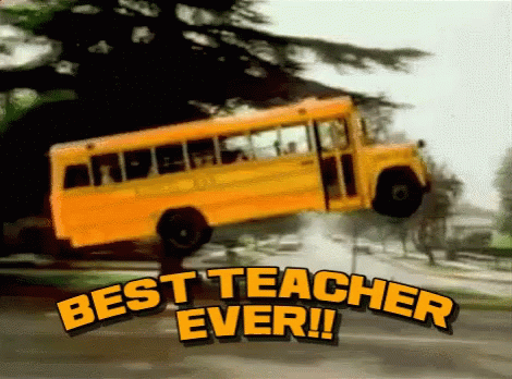 School Bus Flying Best Teacher Ever